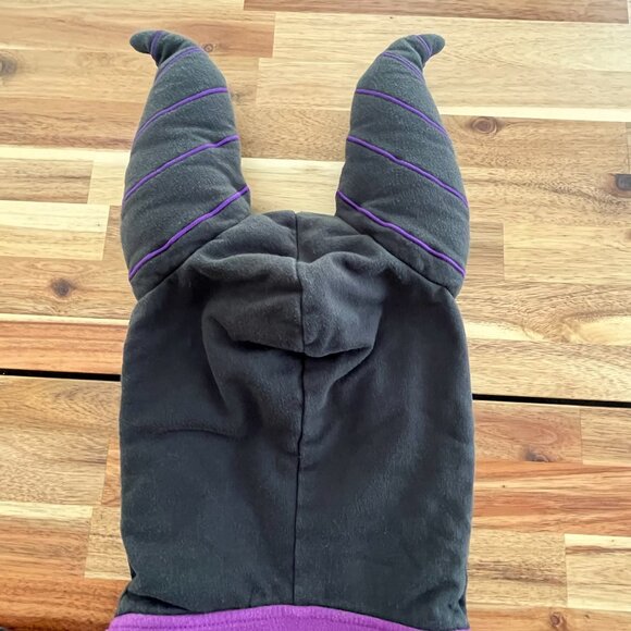 Disney Parks Maleficent Zip Front Sweatshirt Hood horns Medium Fits Small - Picture 7 of 10